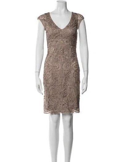 Pre-owned Sue Wong Patterned Knee-length Dress In Multicolor