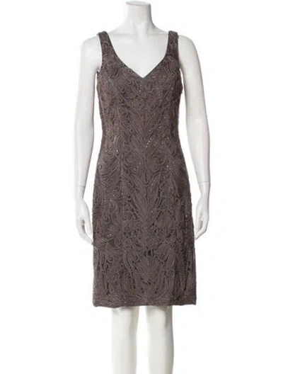 Pre-owned Sue Wong Patterned Knee-length Dress In Neutral