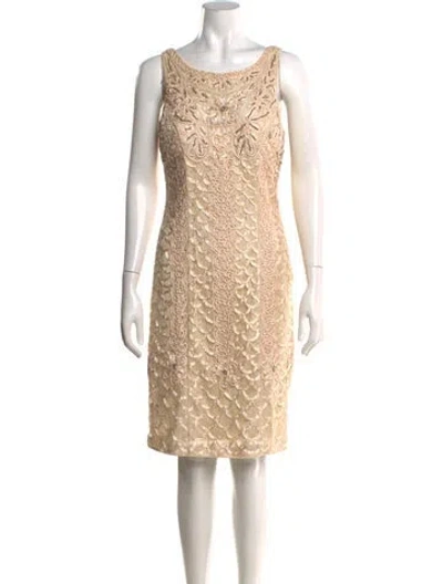 Pre-owned Sue Wong Patterned Knee-length Dress In Neutrals