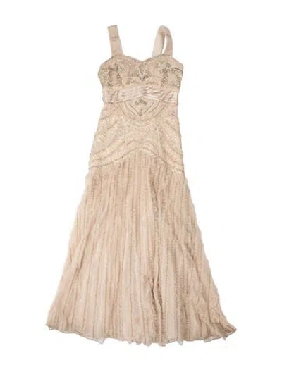 Pre-owned Sue Wong Patterned Long Dress In Neutrals