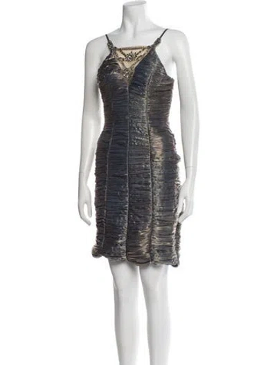 Pre-owned Sue Wong Patterned Mini Dress In Multi