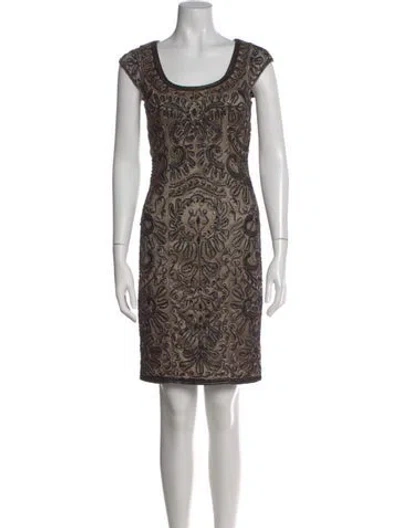 Pre-owned Sue Wong Patterned Mini Dress In Neutral