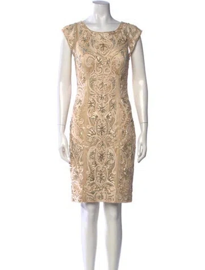 Pre-owned Sue Wong Patterned Mini Dress In Neutrals