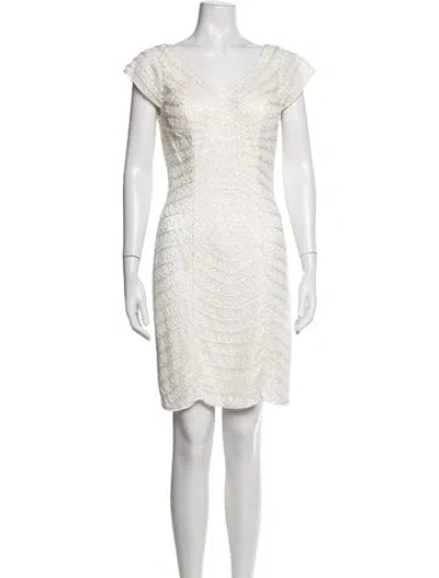 Pre-owned Sue Wong Patterned Mini Dress In Neutrals