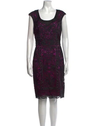 Pre-owned Sue Wong Printed Knee-length Dress In Black