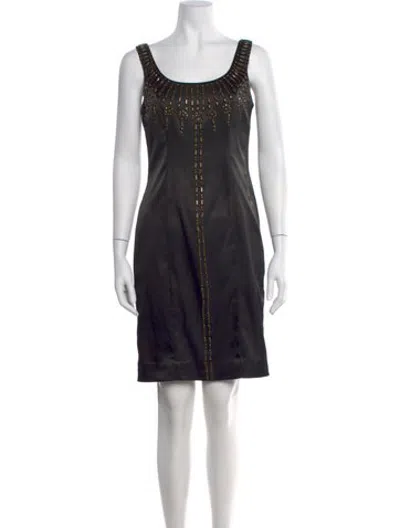 Pre-owned Sue Wong Printed Knee-length Dress In Black