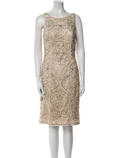 Pre-owned Sue Wong Printed Knee-length Dress In Neutral