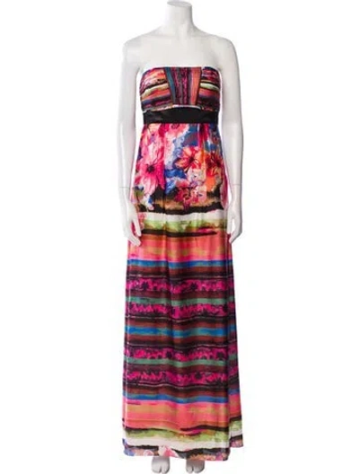 Pre-owned Sue Wong Printed Long Dress In Pink