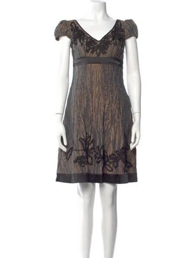 Pre-owned Sue Wong Printed Mini Dress In Multi