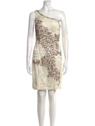 Pre-owned Sue Wong Printed Mini Dress In Neutral