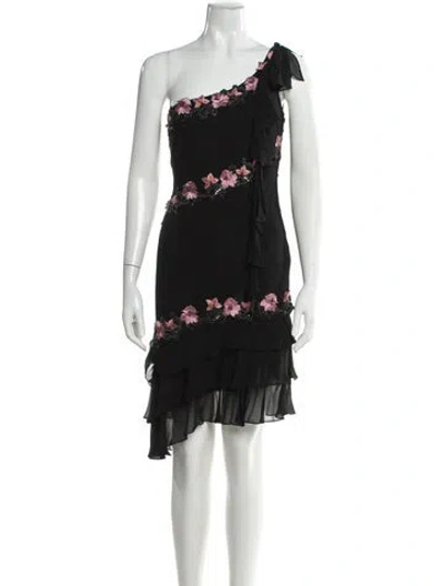 Pre-owned Sue Wong Silk Knee-length Dress In Black
