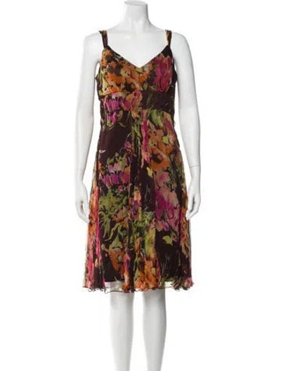 Pre-owned Sue Wong Silk Knee-length Dress In Black