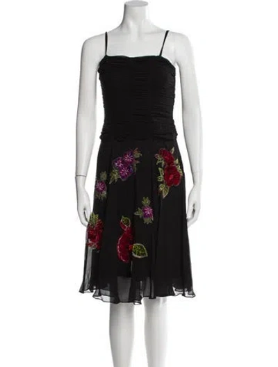 Pre-owned Sue Wong Silk Knee-length Dress In Black