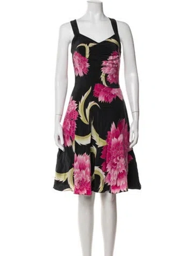 Pre-owned Sue Wong Silk Knee-length Dress In Blue