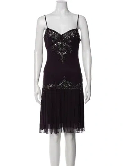 Pre-owned Sue Wong Silk Knee-length Dress In Purple