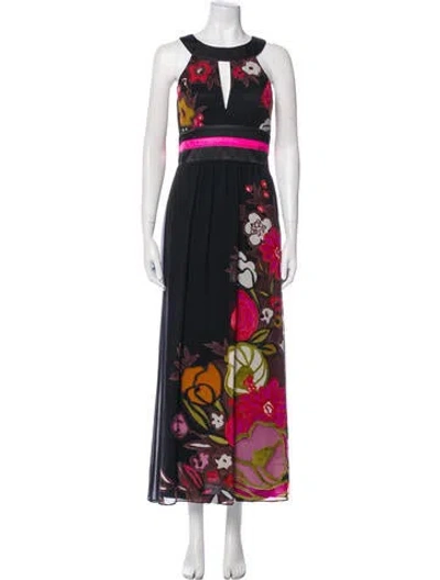 Pre-owned Sue Wong Silk Long Dress In Black