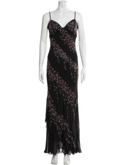 Pre-owned Sue Wong Silk Long Dress In Black