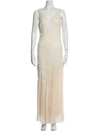 Pre-owned Sue Wong Silk Long Dress In Black