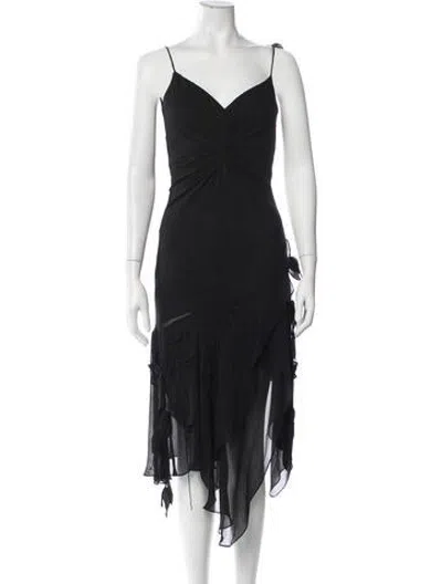 Pre-owned Sue Wong Silk Long Dress In Black