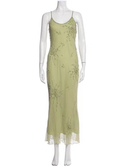 Pre-owned Sue Wong Silk Long Dress In Green
