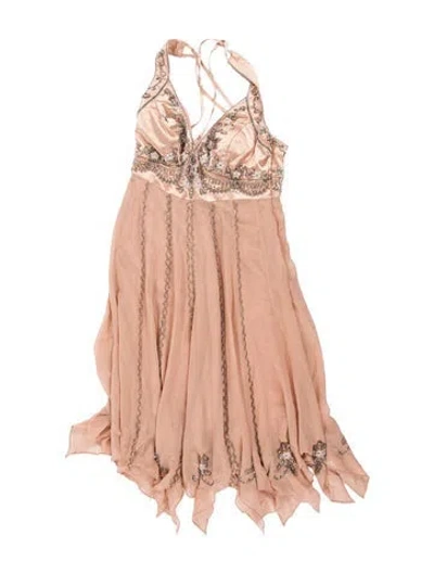Pre-owned Sue Wong Silk Long Dress In Pink