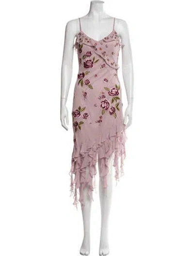 Pre-owned Sue Wong Silk Long Dress In Purple