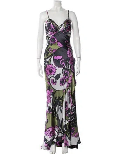 Pre-owned Sue Wong Silk Long Dress In Purple