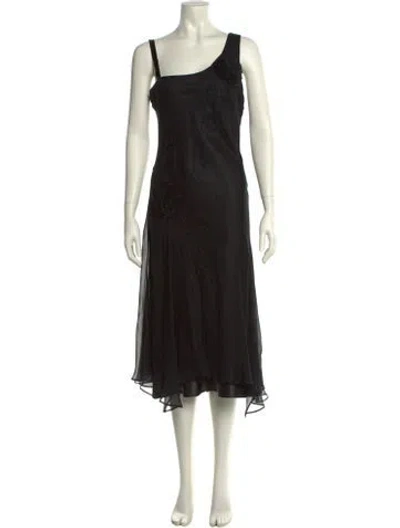Pre-owned Sue Wong Silk Midi Length Dress In Black