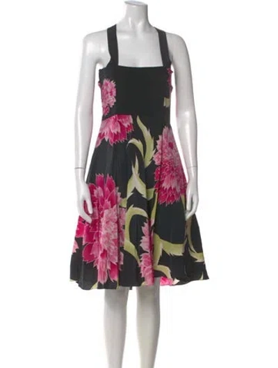 Pre-owned Sue Wong Silk Midi Length Dress In Black