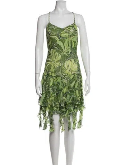 Pre-owned Sue Wong Silk Midi Length Dress In Green