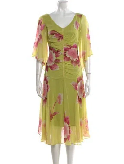 Pre-owned Sue Wong Silk Midi Length Dress In Multi