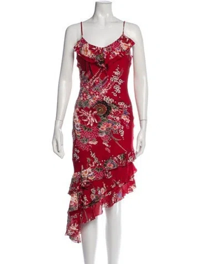 Pre-owned Sue Wong Silk Midi Length Dress In Pink