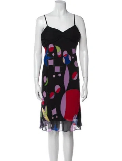 Pre-owned Sue Wong Silk Mini Dress In Black