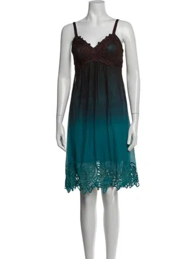 Pre-owned Sue Wong Silk Mini Dress In Blue
