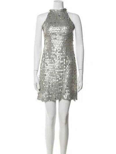 Pre-owned Sue Wong Silk Mini Dress In Gray