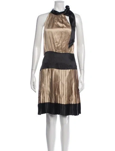 Pre-owned Sue Wong Silk Mini Dress In Neutrals