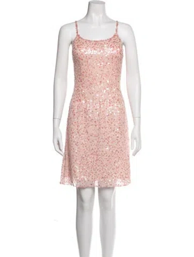 Pre-owned Sue Wong Silk Mini Dress In Pink