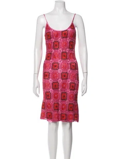 Pre-owned Sue Wong Silk Mini Dress In Pink