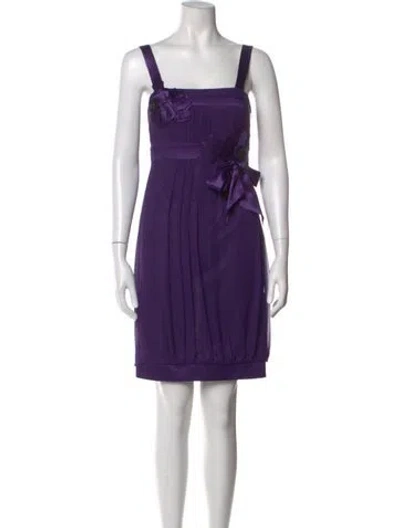 Pre-owned Sue Wong Silk Mini Dress In Purple