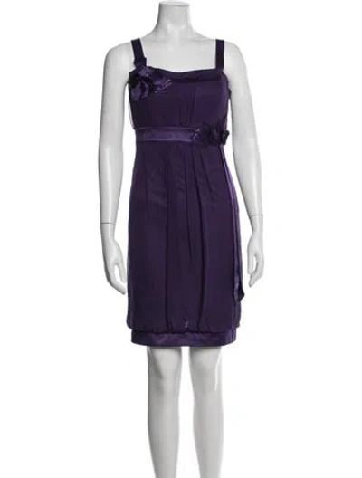 Pre-owned Sue Wong Silk Mini Dress In Purple