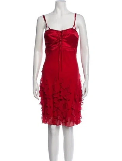 Pre-owned Sue Wong Silk Mini Dress In Red