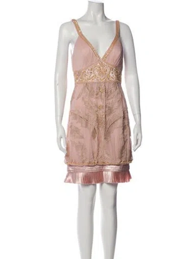 Pre-owned Sue Wong Silk Mini Dress W/ Tags In Pink