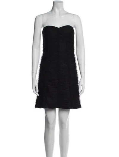 Pre-owned Sue Wong Strapless Mini Dress In Black