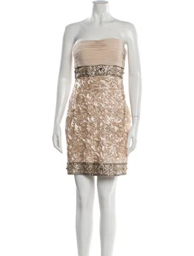 Pre-owned Sue Wong Strapless Mini Dress In Neutral