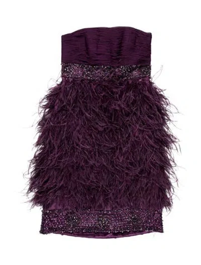 Pre-owned Sue Wong Strapless Mini Dress In Purple