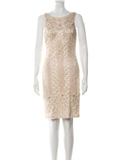 Pre-owned Sue Wong Vintage Knee-length Dress In Neutrals