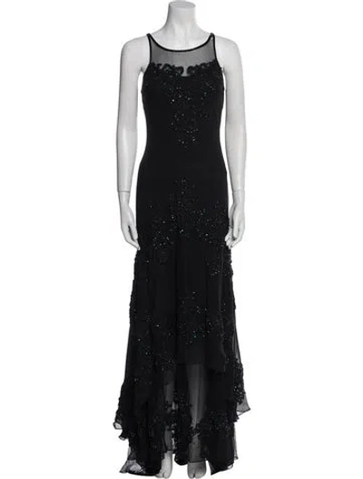 Pre-owned Sue Wong Vintage Long Dress In Black