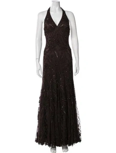 Pre-owned Sue Wong Vintage Long Dress In Brown