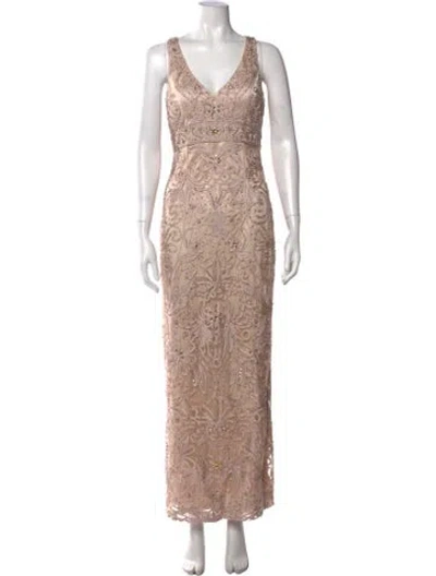 Pre-owned Sue Wong Vintage Long Dress In Neutrals