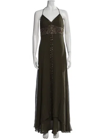 Pre-owned Sue Wong Vintage Long Dress W/ Tags In Green